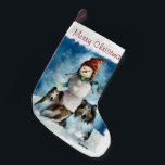 Meia De Natal Pequena Collies e Snowman Christmas<br><div class="desc">Desligue a meia do Collie com orgulho do seu cachorro nesta temporada de férias. E veja quantos Papais noeis de guloseimas trazem seu pãozinho!</div>
