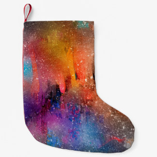 Meia De Natal Pequena Coloração d'água abstrato de arte em segundo plano