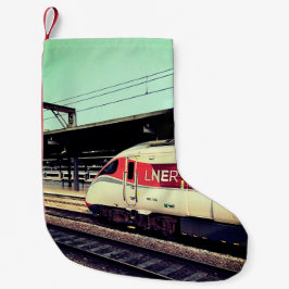 Meia De Natal Pequena Comboio vermelho e branco