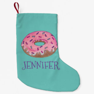 Meia De Natal Pequena Comida de Lixo Personalizado de Feriado de Rosquin