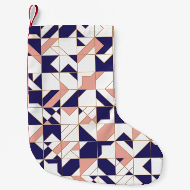 Meia De Natal Pequena Complexo geométrico, moderno e sem costura (Frente)