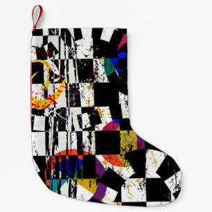 Meia De Natal Pequena composição de fundo abstrato, com traços, spl