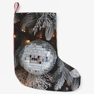 Meia De Natal Pequena Condecoração de árvores de Natal, fundo de luz fes