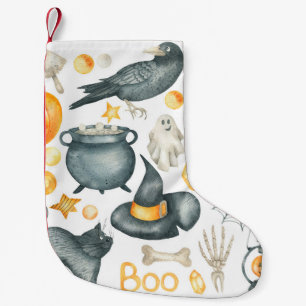 Meia De Natal Pequena Conjunto de Halloween: morcego, gato preto, aranha