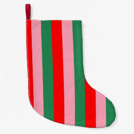 Meia De Natal Pequena Contemporary Christmas Stripes