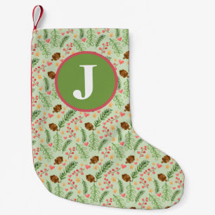 Meia De Natal Pequena Cor de água verde-inverno