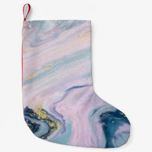 Meia De Natal Pequena Cor pastel marmorizada, fundo de luxo.