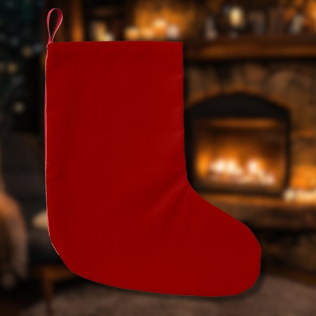 Meia De Natal Pequena Cor Sólido Vermelho Crimson | Clássico | Elegante (Criador carregado)