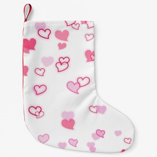 Meia De Natal Pequena Corações (Frente)