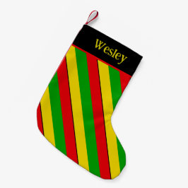 Meia De Natal Pequena Cores da Bandeira Rasta Listrada