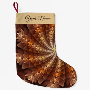 Meia De Natal Pequena Cores Quentes, Nome da Arte Fractal Abstrata Moder