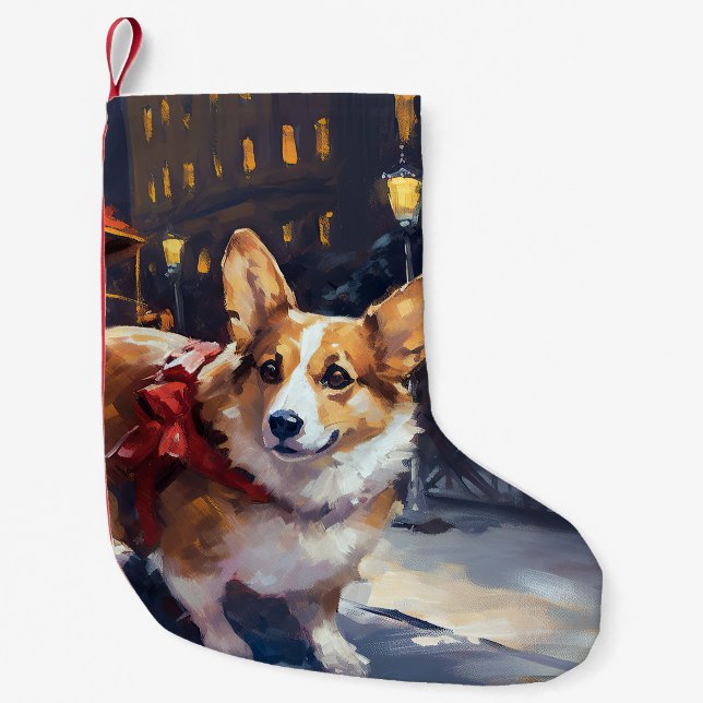 Meia De Natal Pequena Corgi Christmas Fesason Season (Frente)