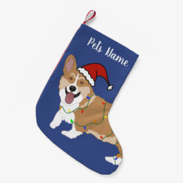 Meia De Natal Pequena Corgi de Natal