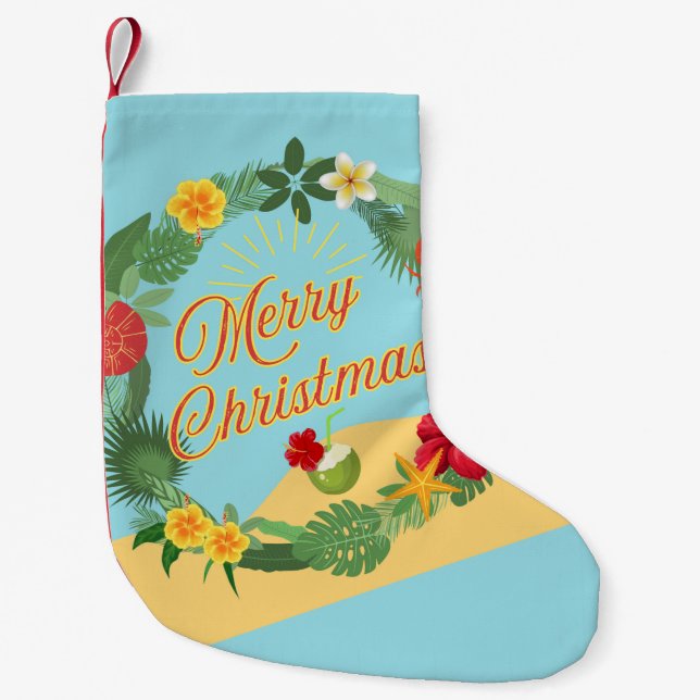 Meia De Natal Pequena Corrida de Natal Tropical (Frente)