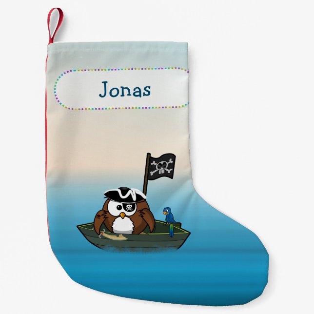 Meia De Natal Pequena coruja-pirata - meia-natal (Frente)