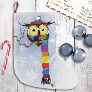 Meia De Natal Pequena Coruja Snowflakes Scarf Hat Cute