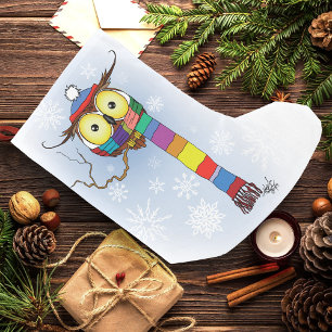 Meia De Natal Pequena Coruja Snowflakes Scarf Hat Cute
