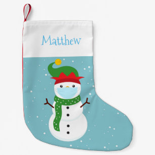 Meia De Natal Pequena Covid Natal 2020 Boneco de Neve Fofo Personalizado