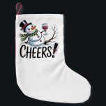 Meia De Natal Pequena Cozinha de vinho Snowman<br><div class="desc">Festa de Natal de Cozinha Feriada de Tea Toalha de Natal Cheias de Snowman Kitchen Festa de Hostess</div>