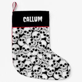 Meia De Natal Pequena Crânios Góticos Patterados