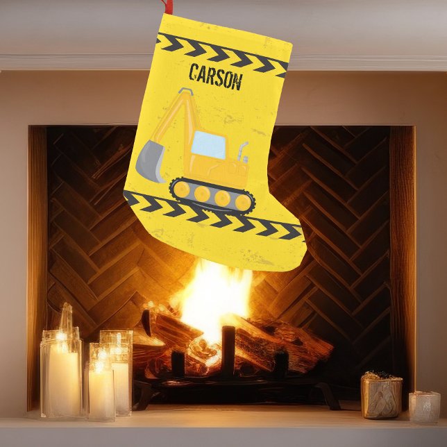 Meia De Natal Pequena Crianças Construtoras de Veículos Personalizados B (Criador carregado)