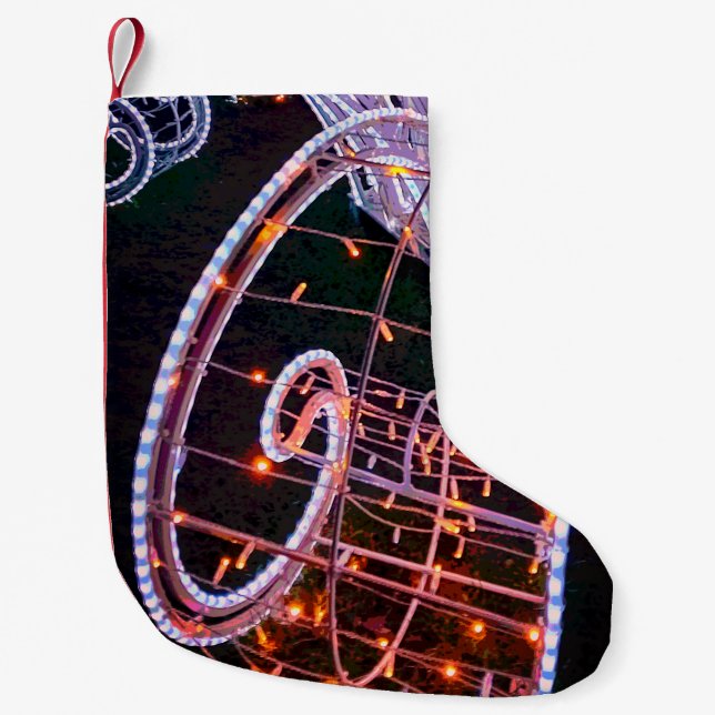 Meia De Natal Pequena Criar espiral rosa (Frente)