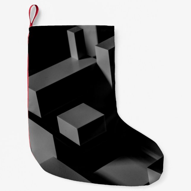 MEIA DE NATAL PEQUENA CUBO PRETO (Frente)