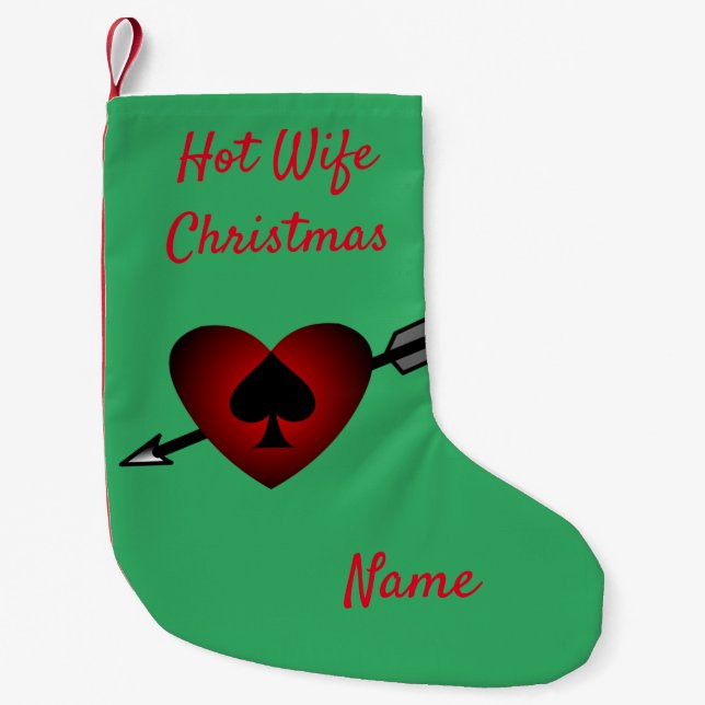 Meia De Natal Pequena Cupid Heart Black Spade Thunder_Cove (Frente)