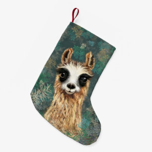 Meia De Natal Pequena Curioso Baby Llama - Cute