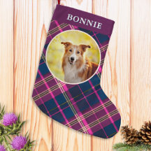 Custom Dog Photo Tartan Plaid Patterned Pet Decor