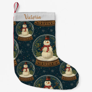 Meia De Natal Pequena Cute Christmas Snowman Stocking