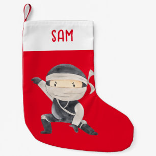 Meia De Natal Pequena Cute Ninja Warrior Kids