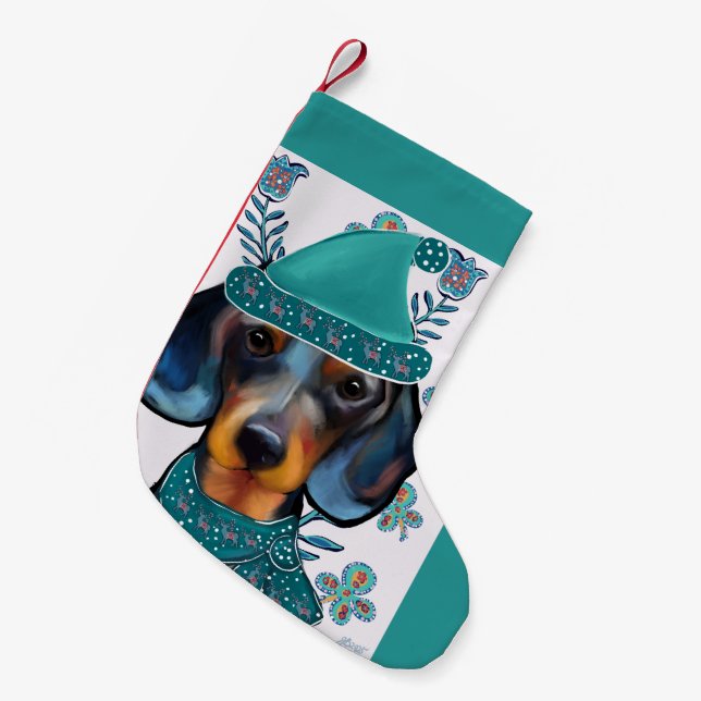 MEIA DE NATAL PEQUENA DACHSHUND (Frente (Pendurada))