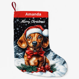 Meia De Natal Pequena Dachshund