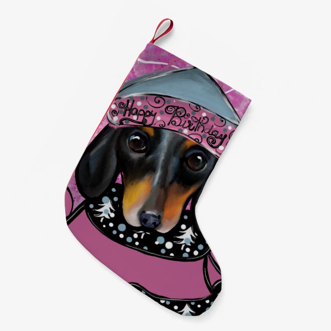 MEIA DE NATAL PEQUENA DACHSHUND  (Frente (Pendurada))