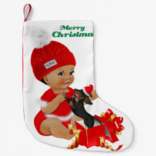 Meia De Natal Pequena Dachshund Baby Christmas Stocks