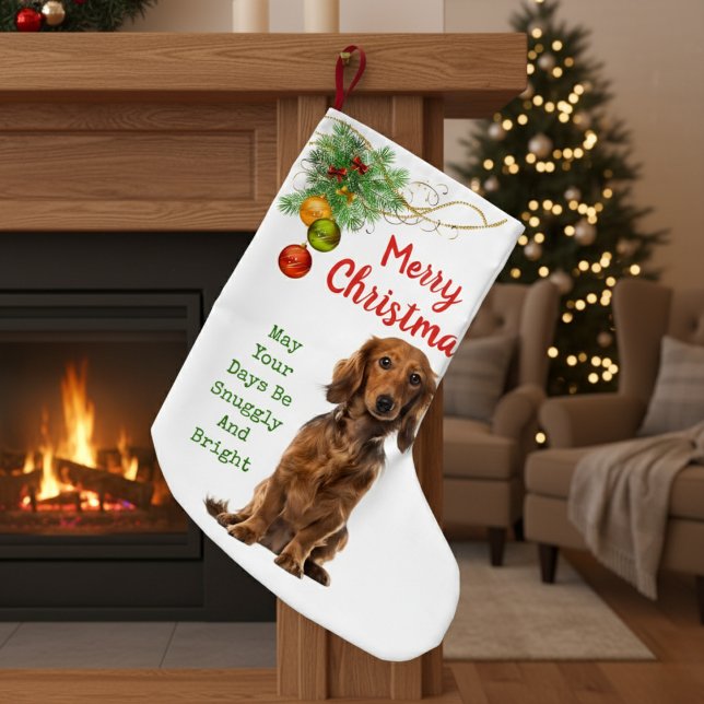 Meia De Natal Pequena Dachshund De Amor De Longa Duração (Dachshund Christmas Stocking)