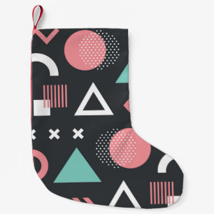 Meia De Natal Pequena Dados geométricos da safra: design sem costura.