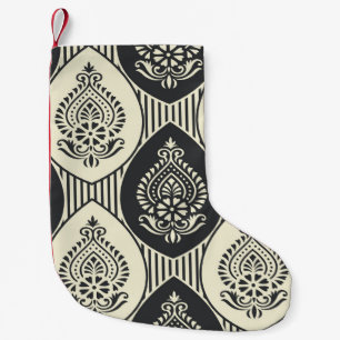 Meia De Natal Pequena Damasco asiático tradicional, padrão uniforme