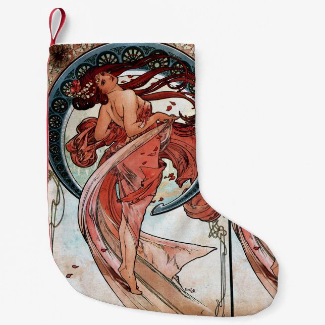 Meia De Natal Pequena Dança de Alfons Mucha 1898 (Frente)