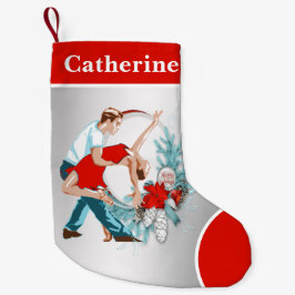 Meia De Natal Pequena Dançarinos Felizes Férias