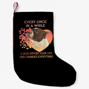Meia De Natal Pequena De Vez Em Quando Um Cão Entra Em Sua Vida