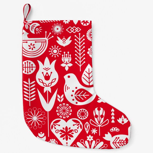 Meia De Natal Pequena Decorações Nórdicas de Natal Escandinavo (Frente)