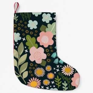 Meia De Natal Pequena Delicate Floral: Bela Vintage Sem Olhos.