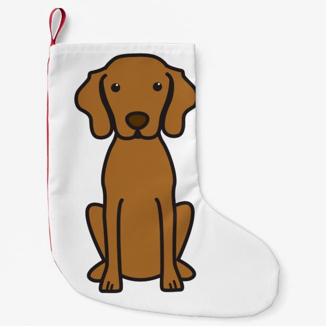 Meia De Natal Pequena Desenhos animados do cão de Vizsla (Frente)