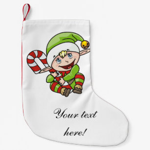 Meia De Natal Pequena Desenhos animados do duende do Natal