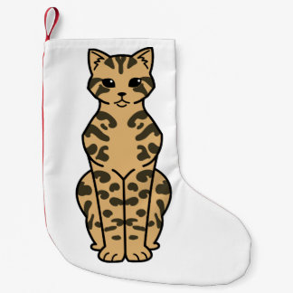 Meia De Natal Pequena Desenhos animados do gato de Bengal