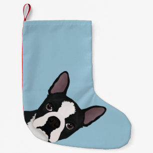 Meia De Natal Pequena desenhos animados do terrier de Boston