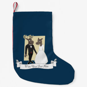 Meia De Natal Pequena Desenhos animados engraçados do casamento dos