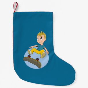 Meia De Natal Pequena Desenhos animados Skateboarding do miúdo
